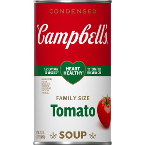 Campbell’s® Condensed Heart Healthy Tomato Soup, 23.2 oz Family Size Can (12 Pack)