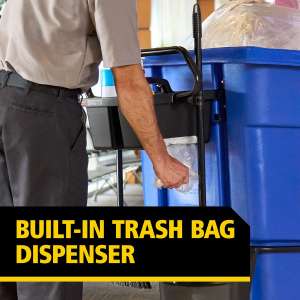 Rubbermaid Commercial, BRUTE, Ergonomic Rotomolded Tilt Truck Handle and Caddy, Black