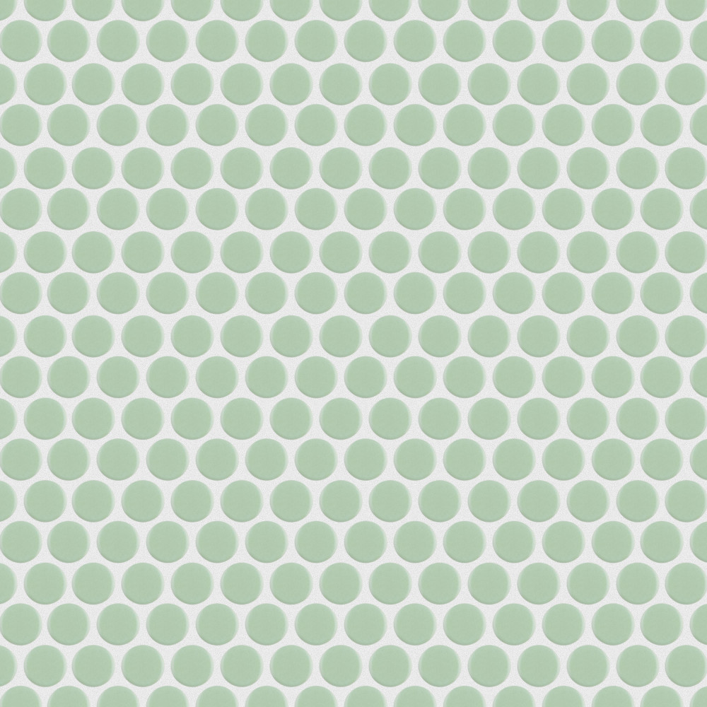 Metro Penny Matte Light Green 9.75x11.5 Round Porcelain Floor and Wall Digital Pattern