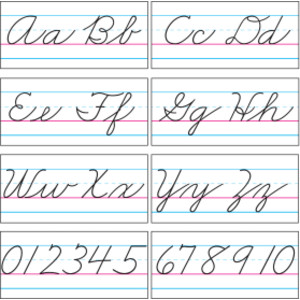Basic Alphabet Zaner-Bloser Cursive Bulletin Board Set