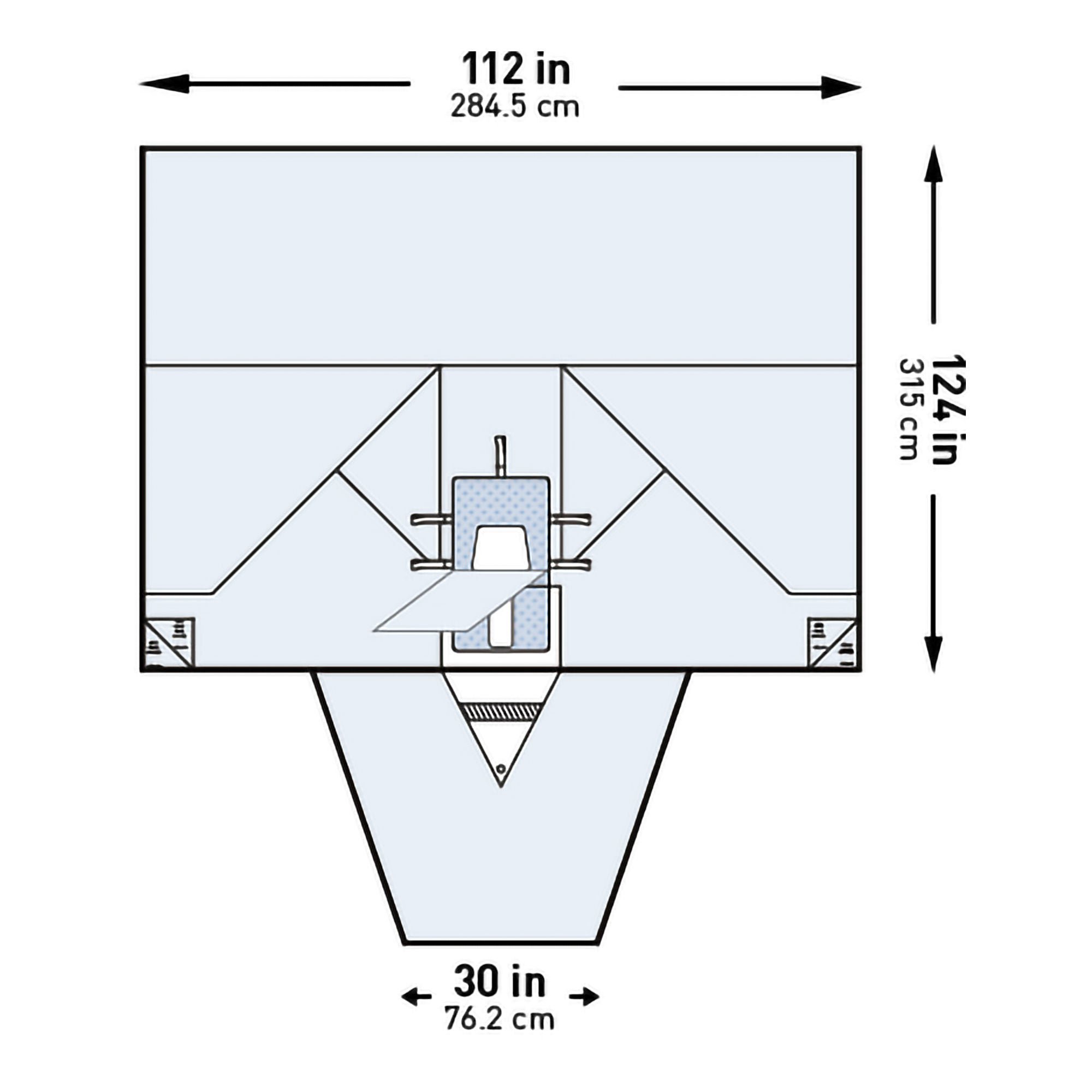 McKesson Sterile LAVH Laparotomy Drape, 112 x 30 x 124 Inch