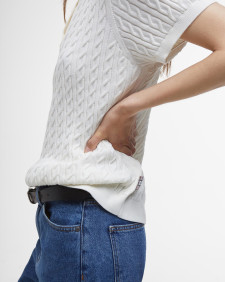 Hartland Knitted Polo Shirt Cloud