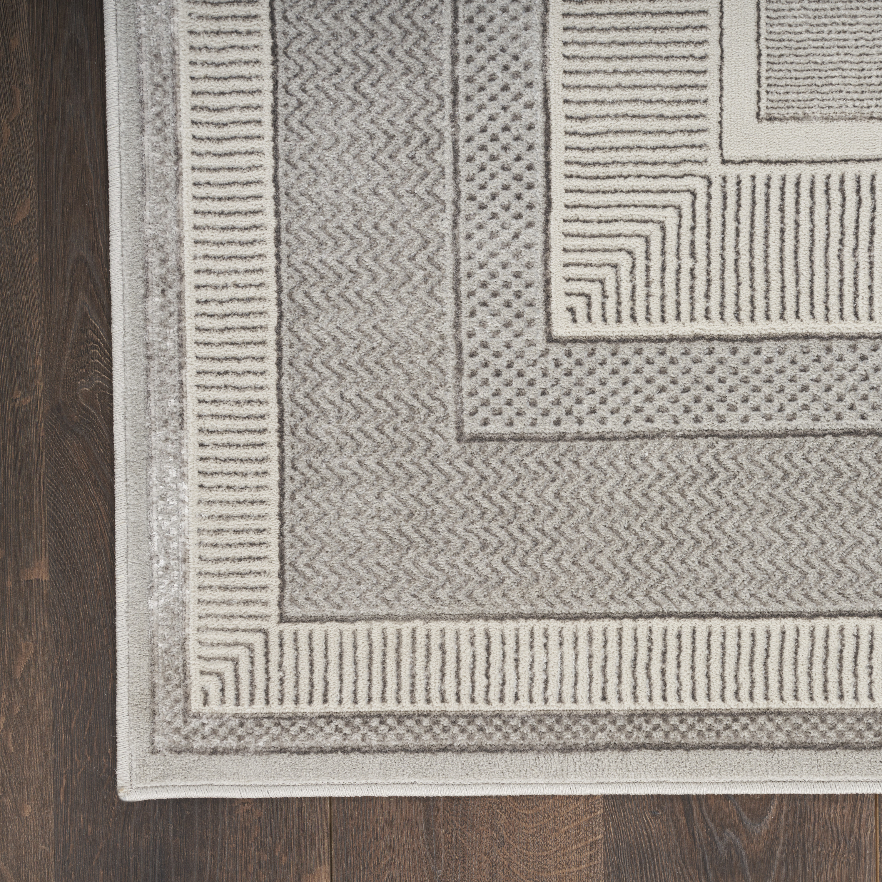 Nourison Glitz 3'11" x 5'11" Silver Modern Indoor Rug