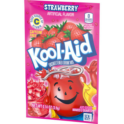 Kool-Aid Unsweetened Strawberry Drink Mix, 0.14 oz Packet