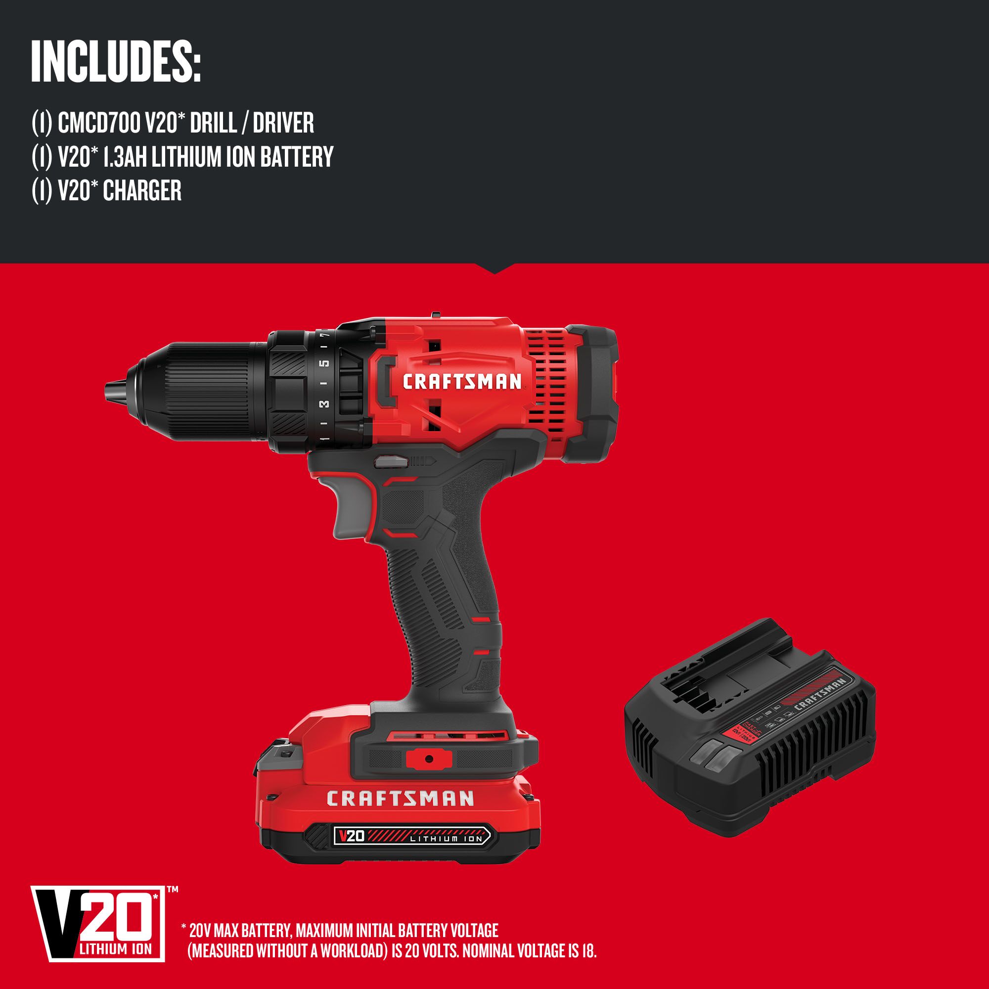 Graphic of CRAFTSMAN Drills: Compact highlighting product features
