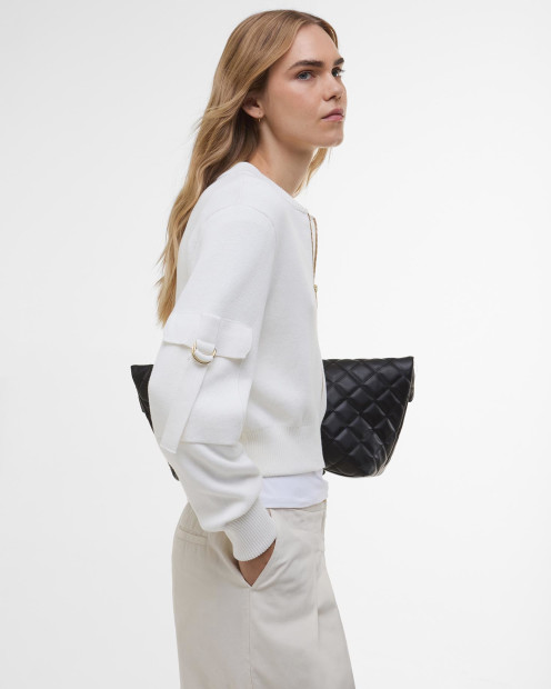 Priya Knitted Bomber Jacket Neutral