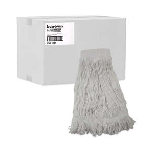 Boardwalk, Premium Saddleback Pro Loop Rayon Looped-End Wet Mop Head with 5" Headband, 24 oz, White