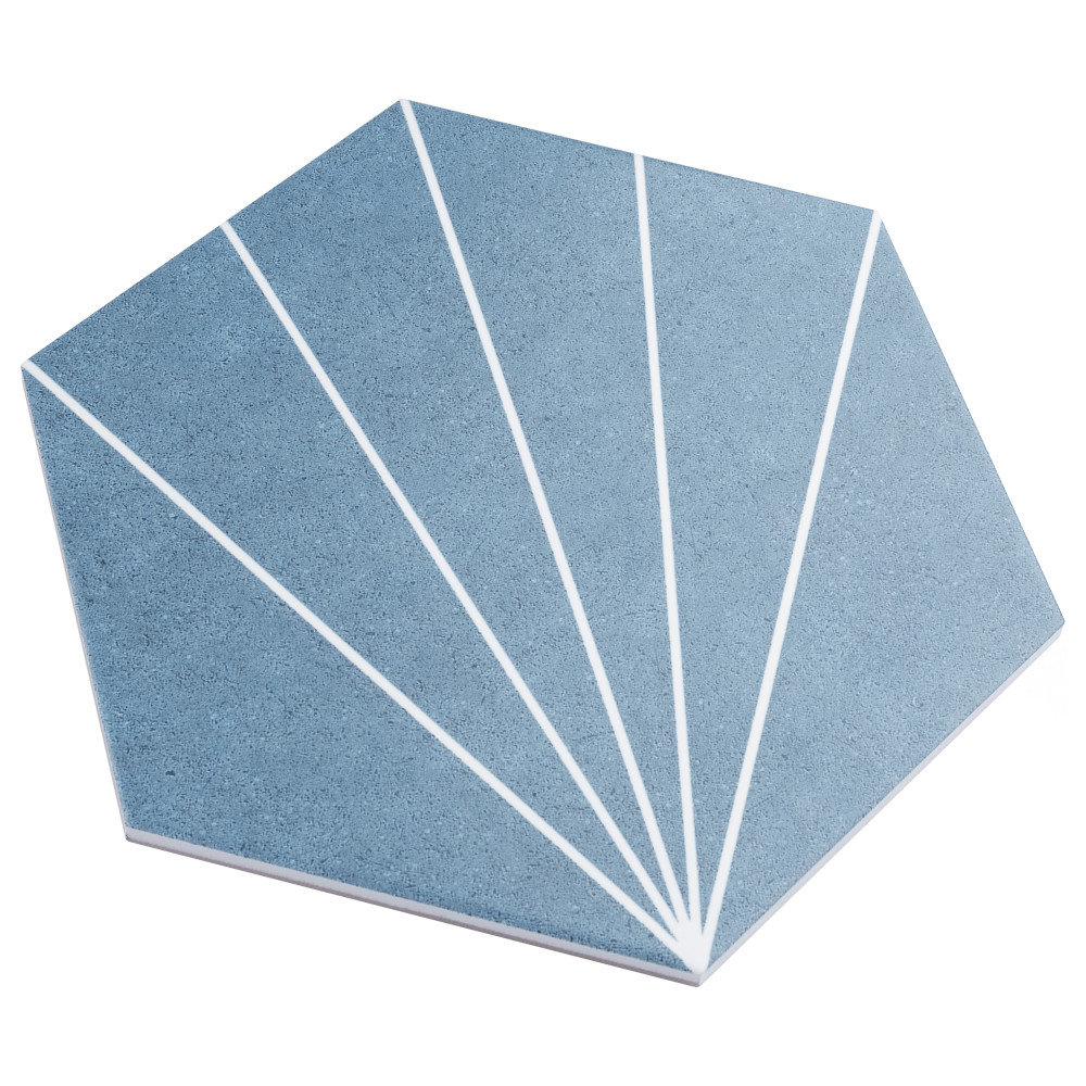 Aster Hex Azul 8-5/8 in. x 9-7/8 in. Porcelain Floor and Wall Tile