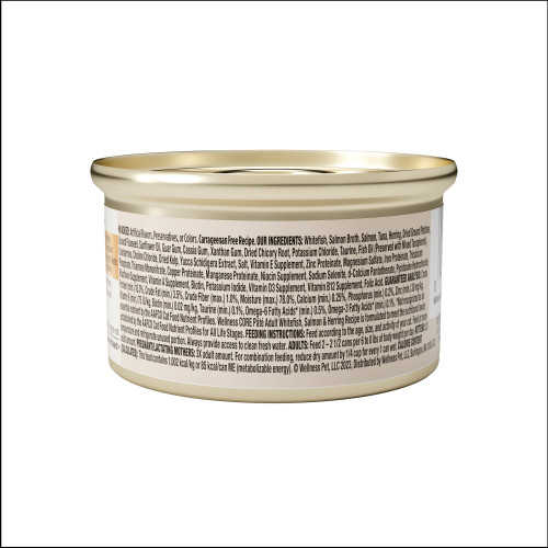 Wellness CORE Pate Whitefish, Salmon & Herring back packaging