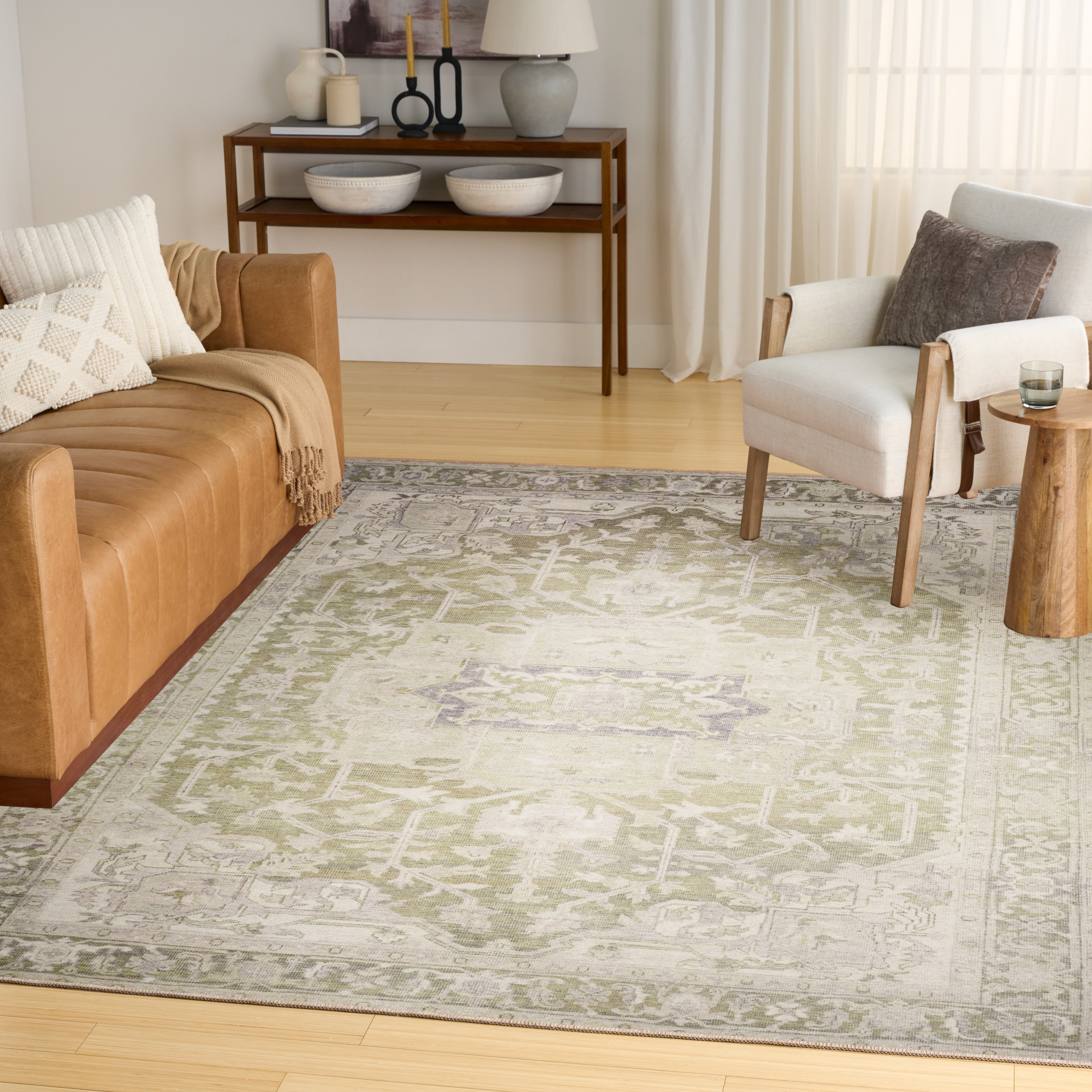 Nourison Vintage Washables 9'10" x 13'2" Green Vintage Indoor Rug