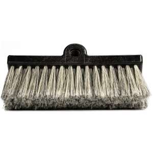 Carlisle, Flo-Pac, 10in, Flo-Thru Dual Surface Brush with Flagged, Polystyrene  Bristles, Black