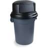 Carlisle, Bronco, Dome, Polyethylene (HDPE), 55 gal, Black, Receptacle Lid