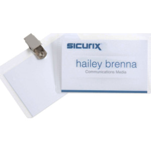 Clip Style ID Badge Holder Kit with Printable Inserts, 3-1/2" x 2-1/4", Pack of 50