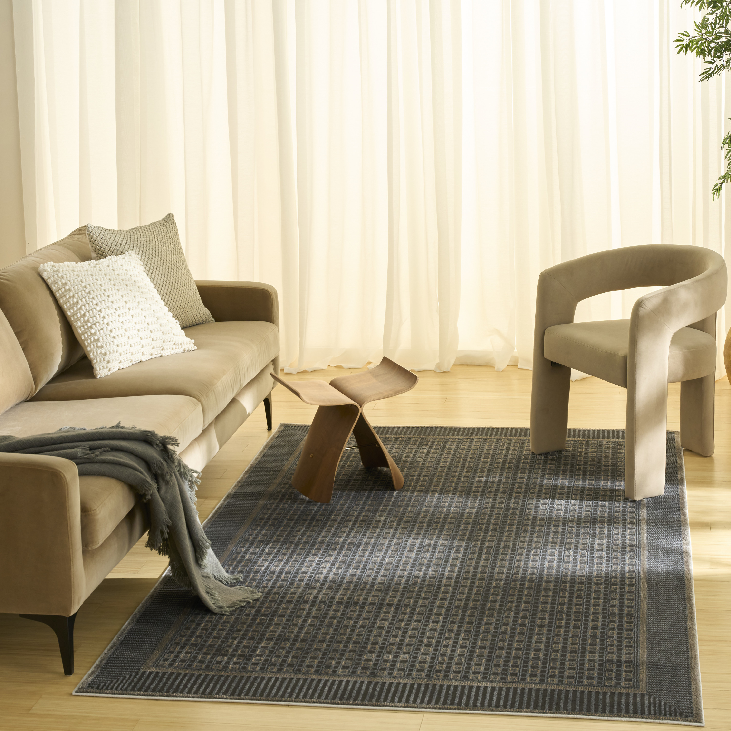 Nourison Nordic 6' x 9' Black Taupe Art Deco Indoor Rug