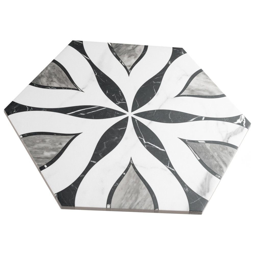 Marbilia Hex Elazig with Biotech 11 in. x 13 in. Porcelain Floor and Wall Tile