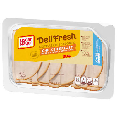 Oscar Mayer Deli Fresh Rotisserie Seasoned Chicken Breast Sliced Meat w/ 25% Lower Sodium 8 oz Tray