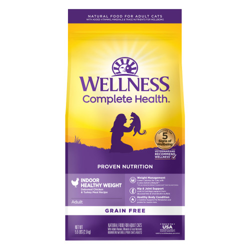 Wellness Complete Health Grain Free Indoor Healthy Weight Chicken Recipe Front packaging