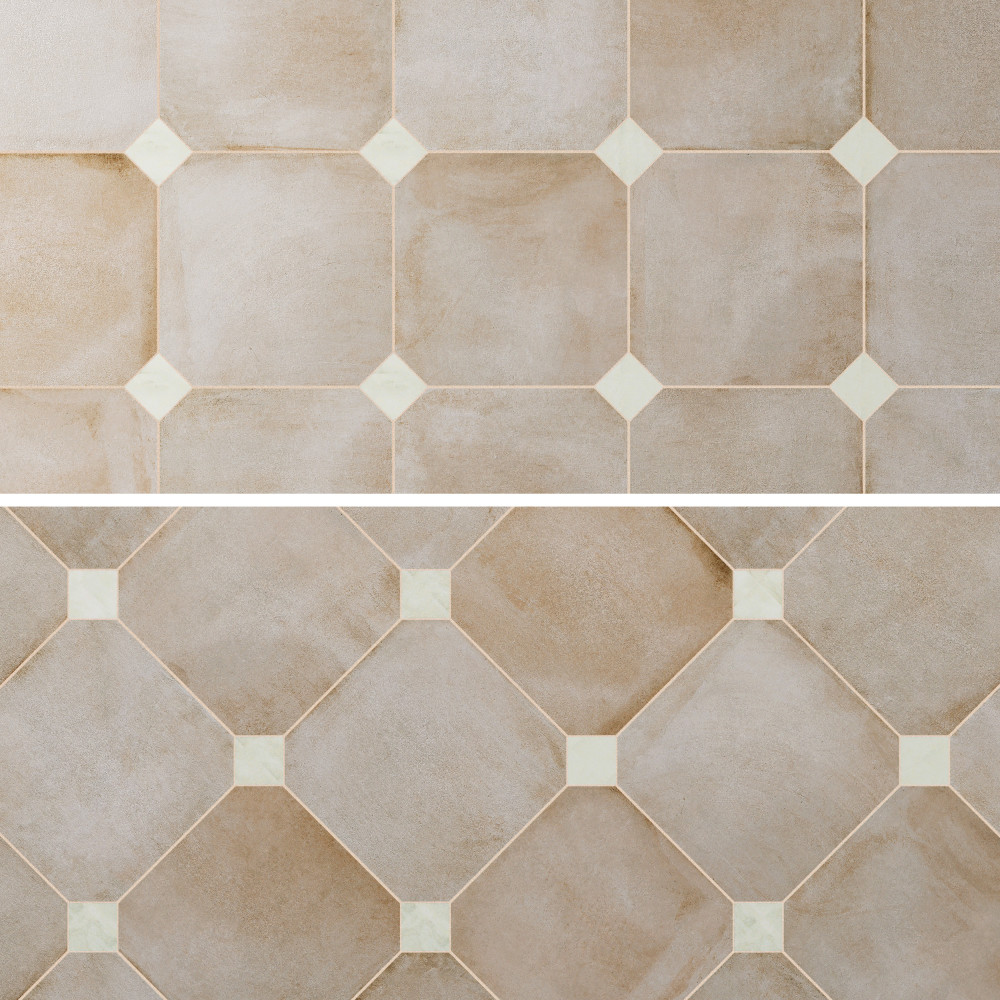 Laverton Octagon Arena with Taco Nieve 7-7/8 in. x 7-7/8 in. Porcelain Floor and Wall Tile