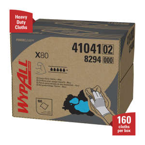 Kimberly Clark, WypAll PowerClean X80 Heavy Duty, 11.10"x16.80", Hydroentangled, Industrial Wipers, Blue