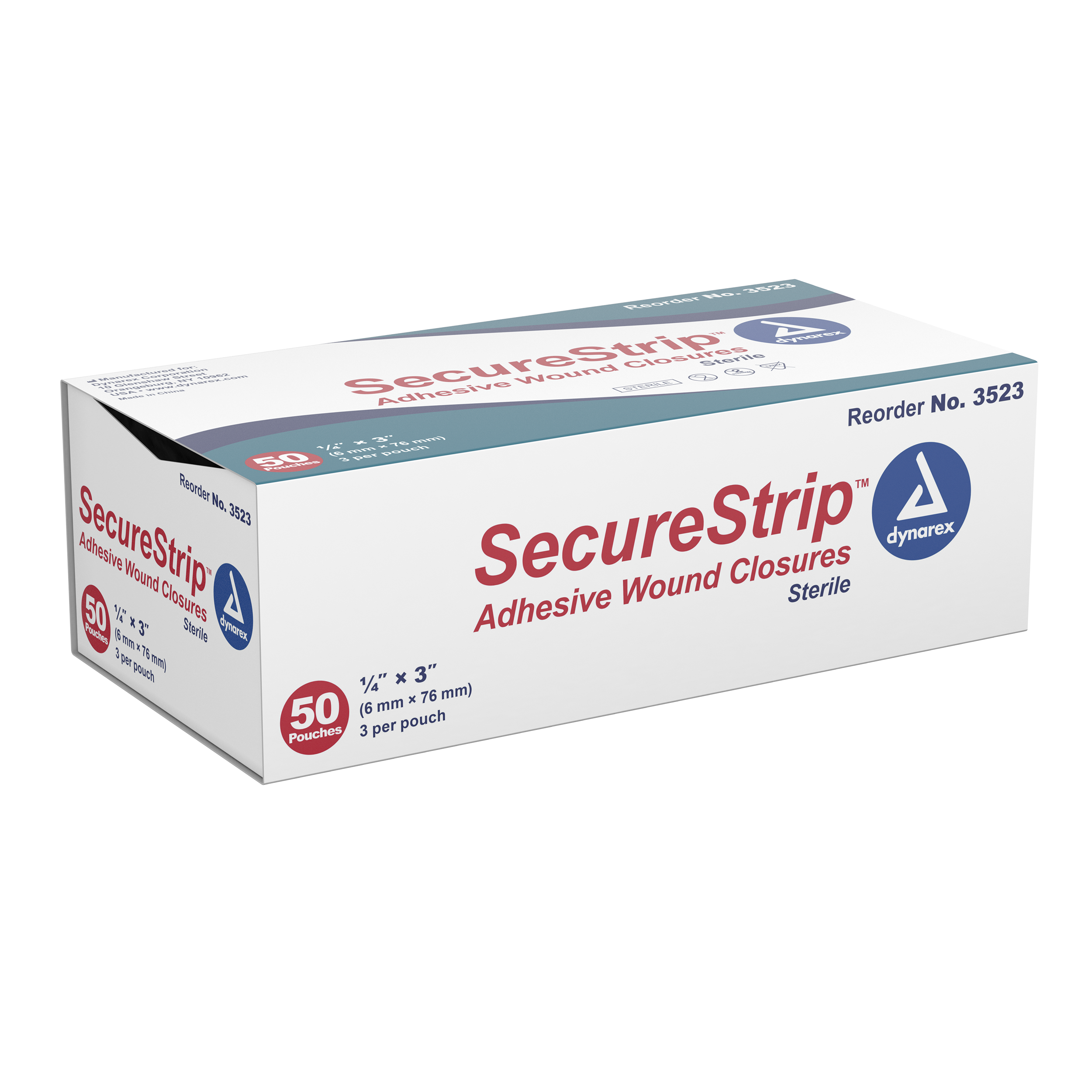 SecureStrip Adhesive Wound Closures - 1/4in x 3in Sterile
