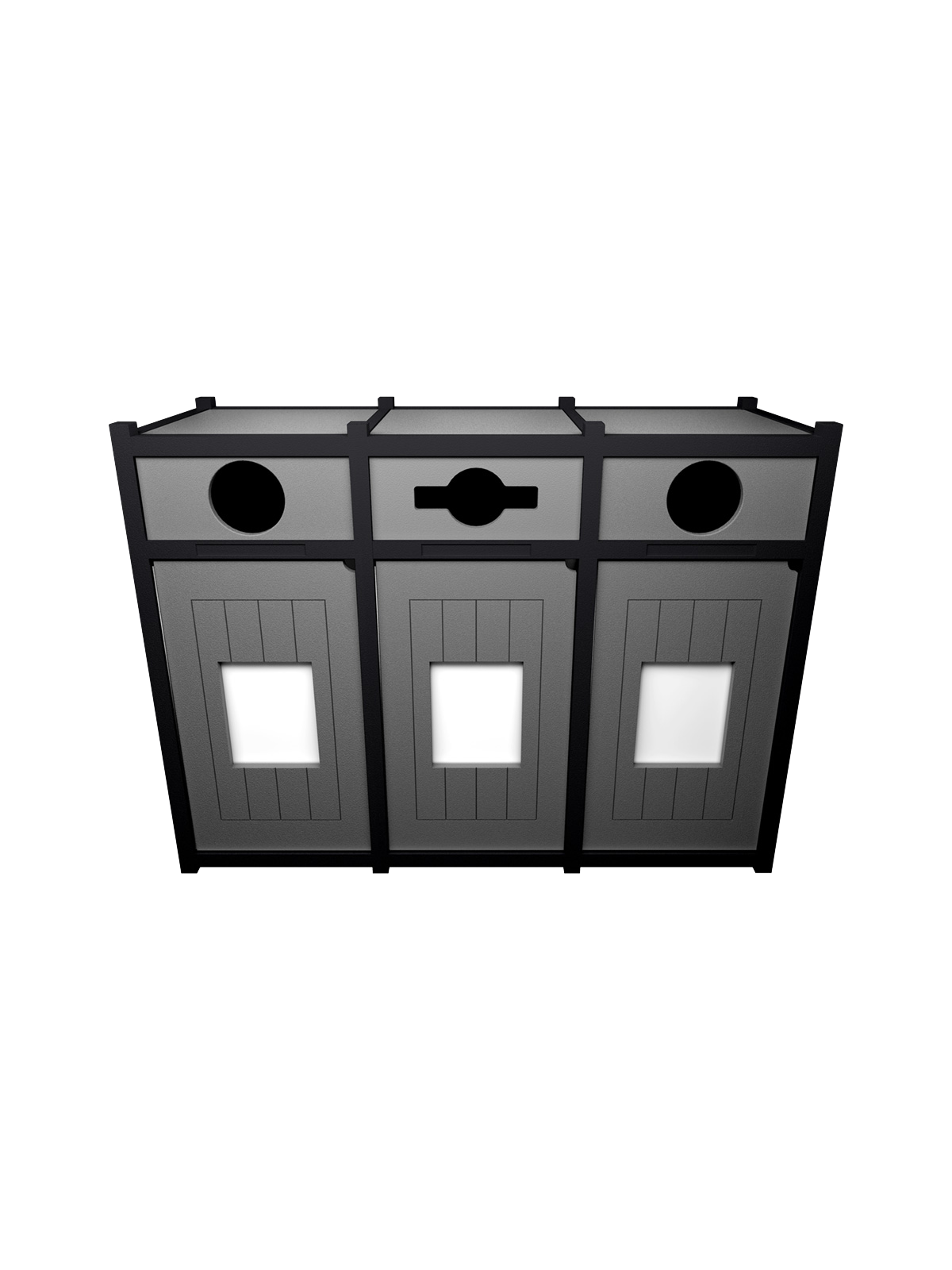 VISION – Triple – Unit – Circle-Mixed-Circle – Grey-Black