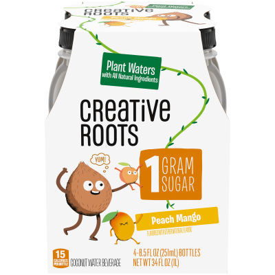 Creative Roots Peach Mango Coconut Water Beverage, 4 ct Pack, 8.5 fl oz Bottles