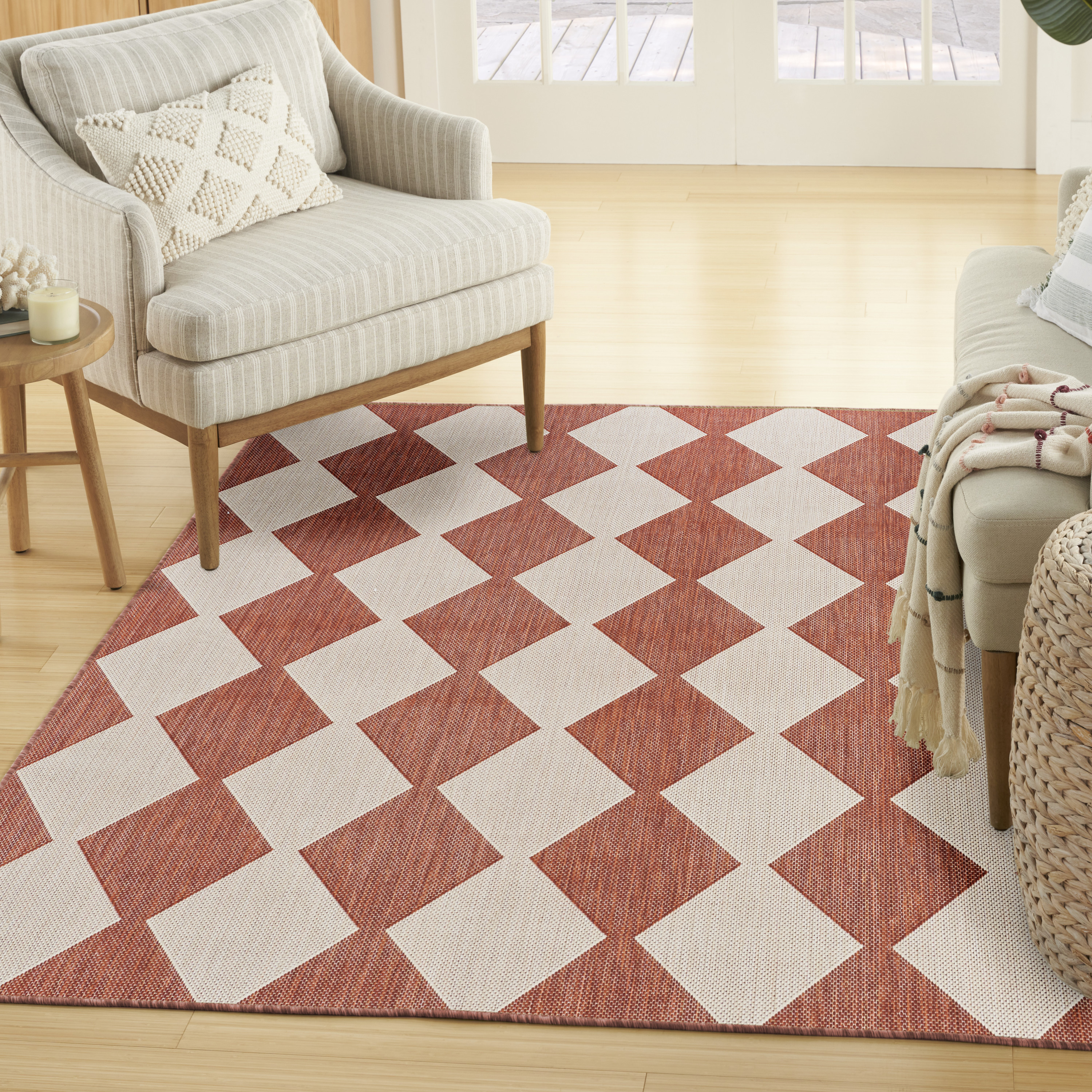 Nourison Positano 4' x 6' Terracotta Modern Rug