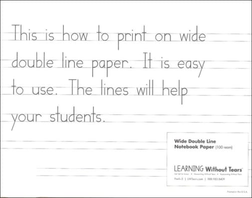 Handwriting Without Tears Wide Double Line Notebook Paper - 100 sheets