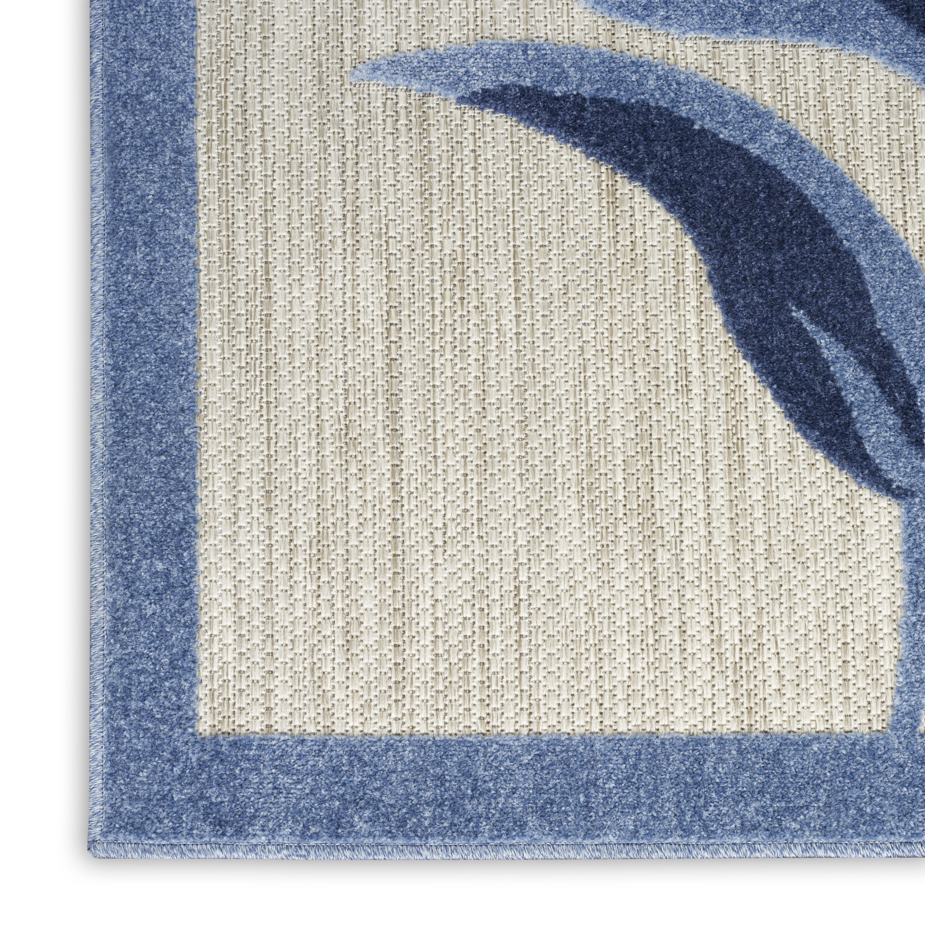 Nourison Aloha 2'8" x 4' Blue Grey Contemporary Rug
