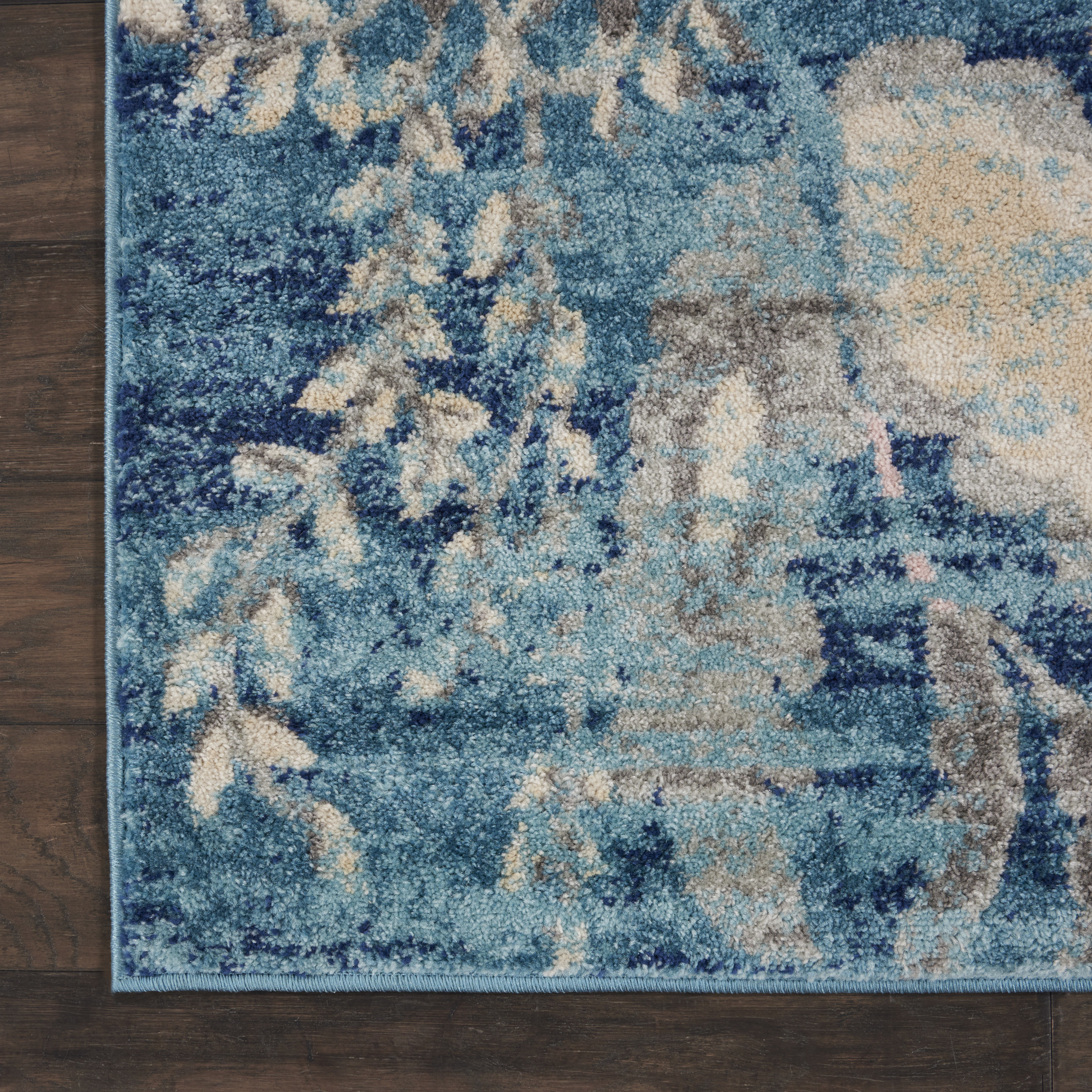 Nourison Tranquil 8'10" x 11'10" Turquoise Vintage Indoor Rug
