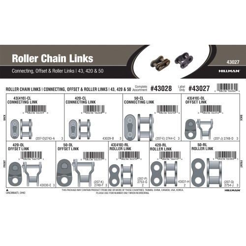 Roller Chain Links Assortment (#43, 420 & 50)