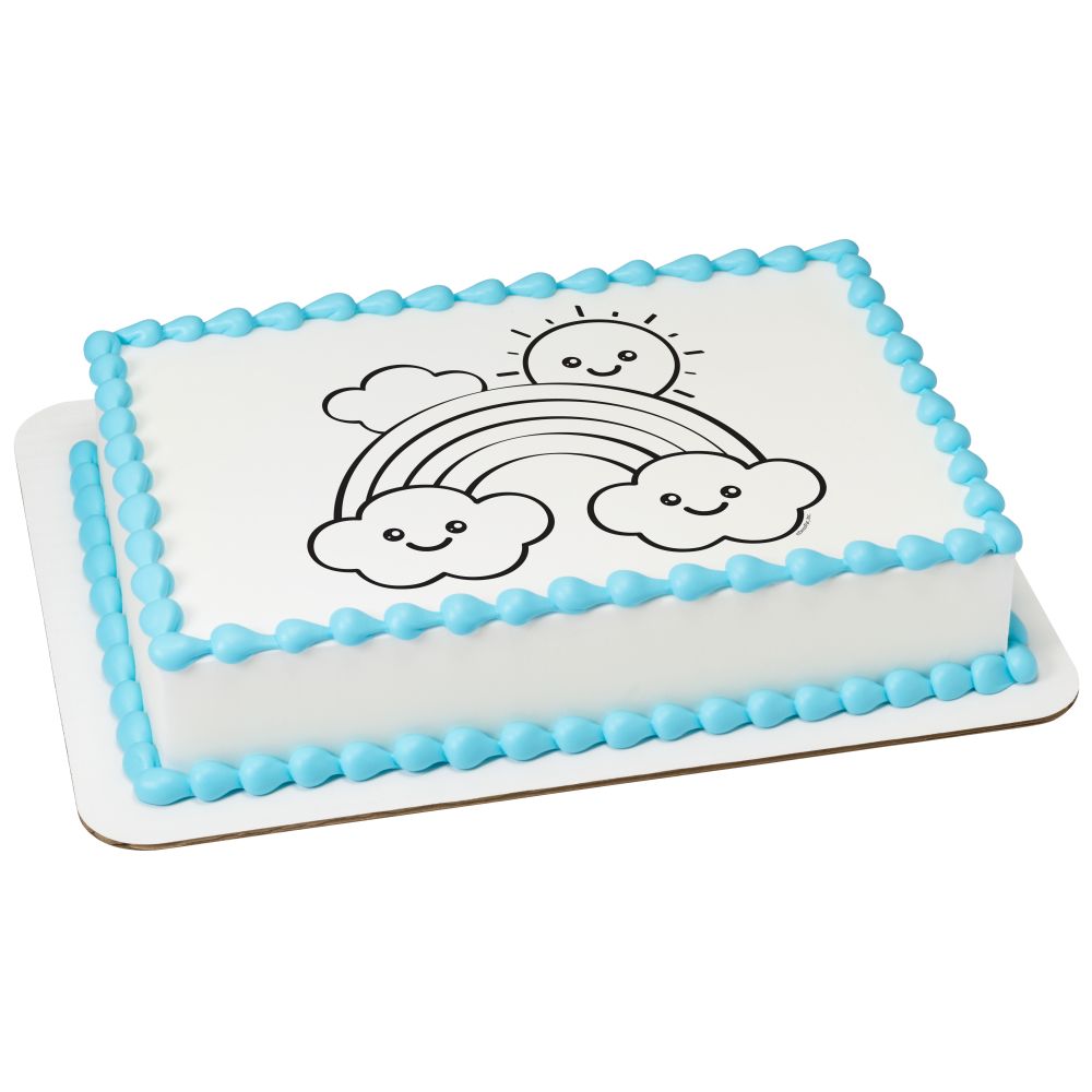 Image Cake Paintable Rainbow and Sun