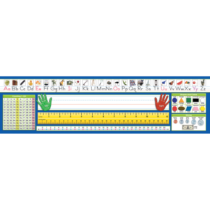 Primary Traditional Manuscript Counting 1-120 Desk Plates, Pack of 36