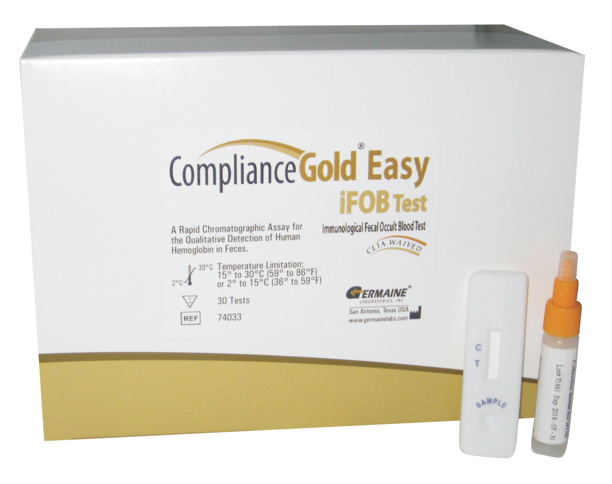 Germaine Laboratories Inc COMPLIANCE GOLD IFOBT 30/BX 30TESTS RAPID ASSAY