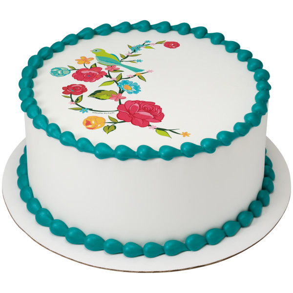 Bird on Blooming Branch PhotoCake® Edible Image®