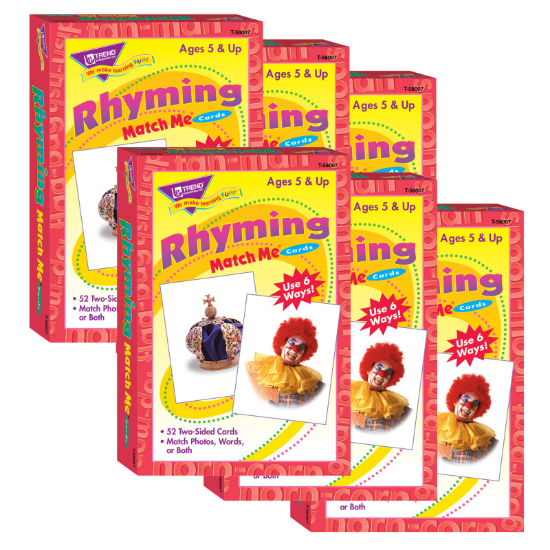 Rhyming Words Match Me® Cards, 6 Packs
