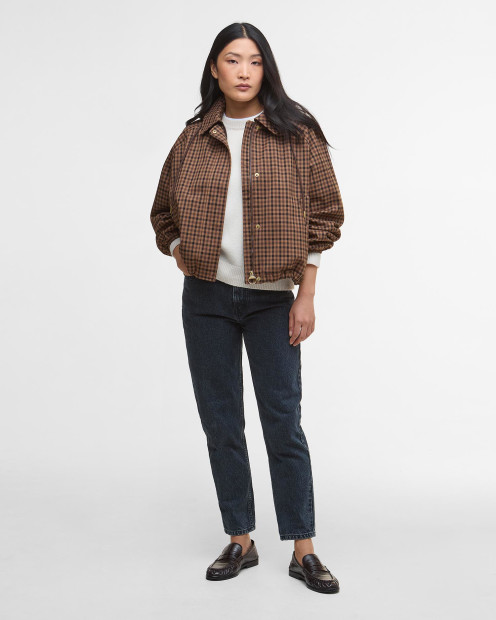 Audrey Showerproof Jacket Vicuna Gingham Check
