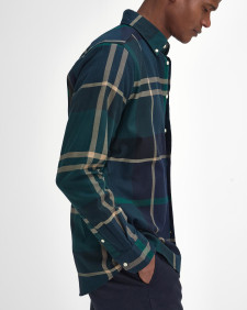 Dunoon Tailored Long-Sleeved Shirt Green Loch