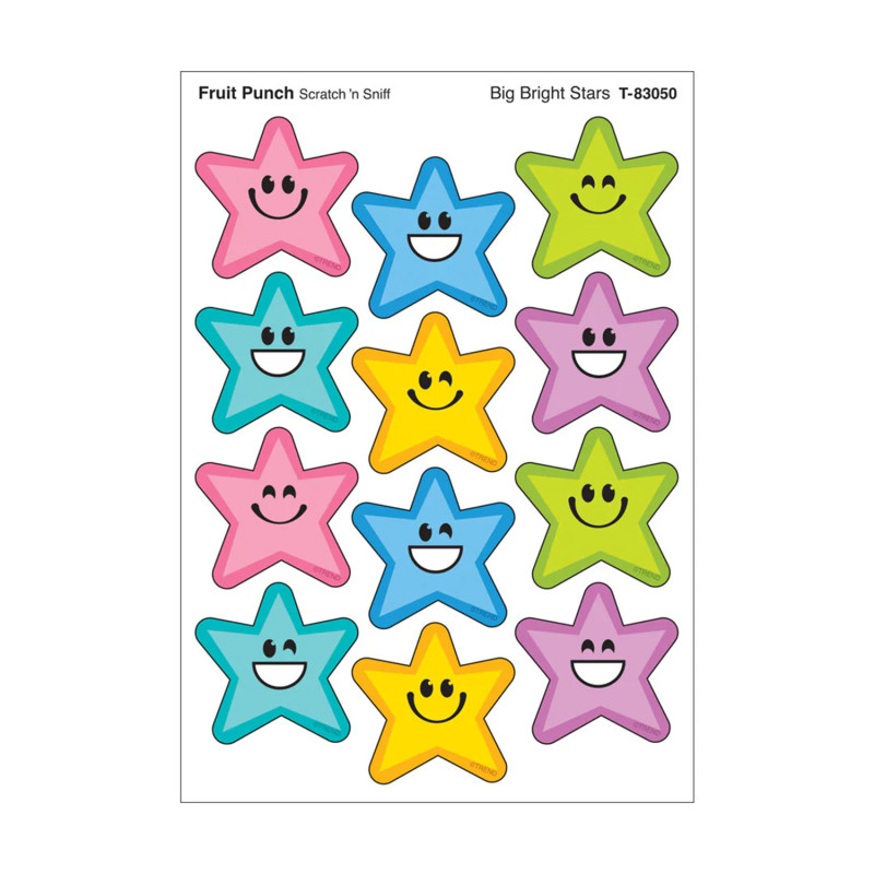 Big Bright Stars, Fruit Punch Scent Scratch 'n Sniff Stinky Stickers®, Pack of 48