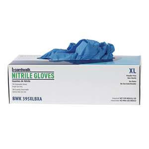 Boardwalk, General Purpose Gloves, Nitrile, 5.0 mil, Powder Free, XL, Blue
