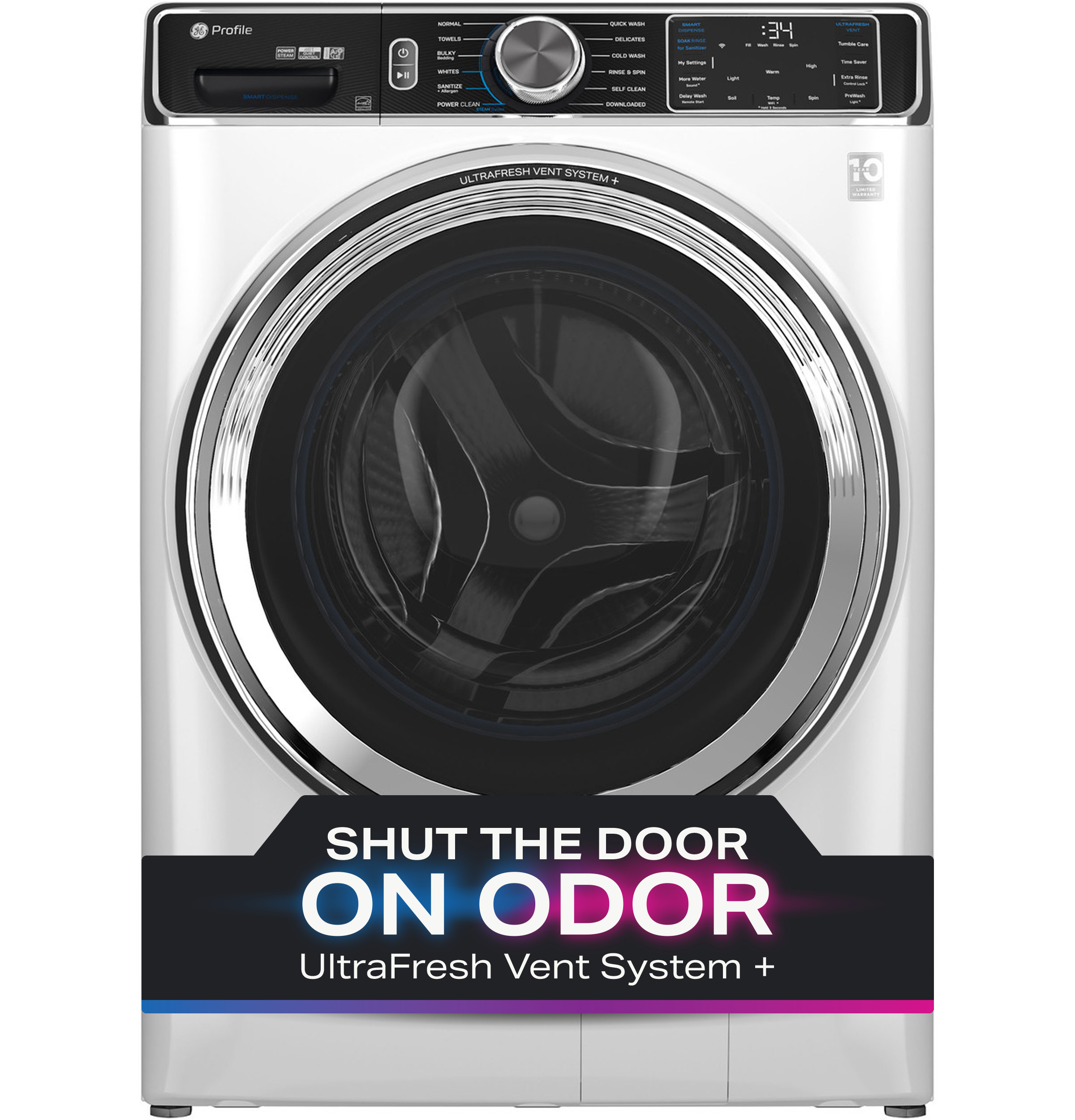 GE Profile™ 5.3 cu. ft. Capacity Smart Front Load ENERGY STAR® Washer with UltraFresh™ Vent System+ with OdorBlock™
