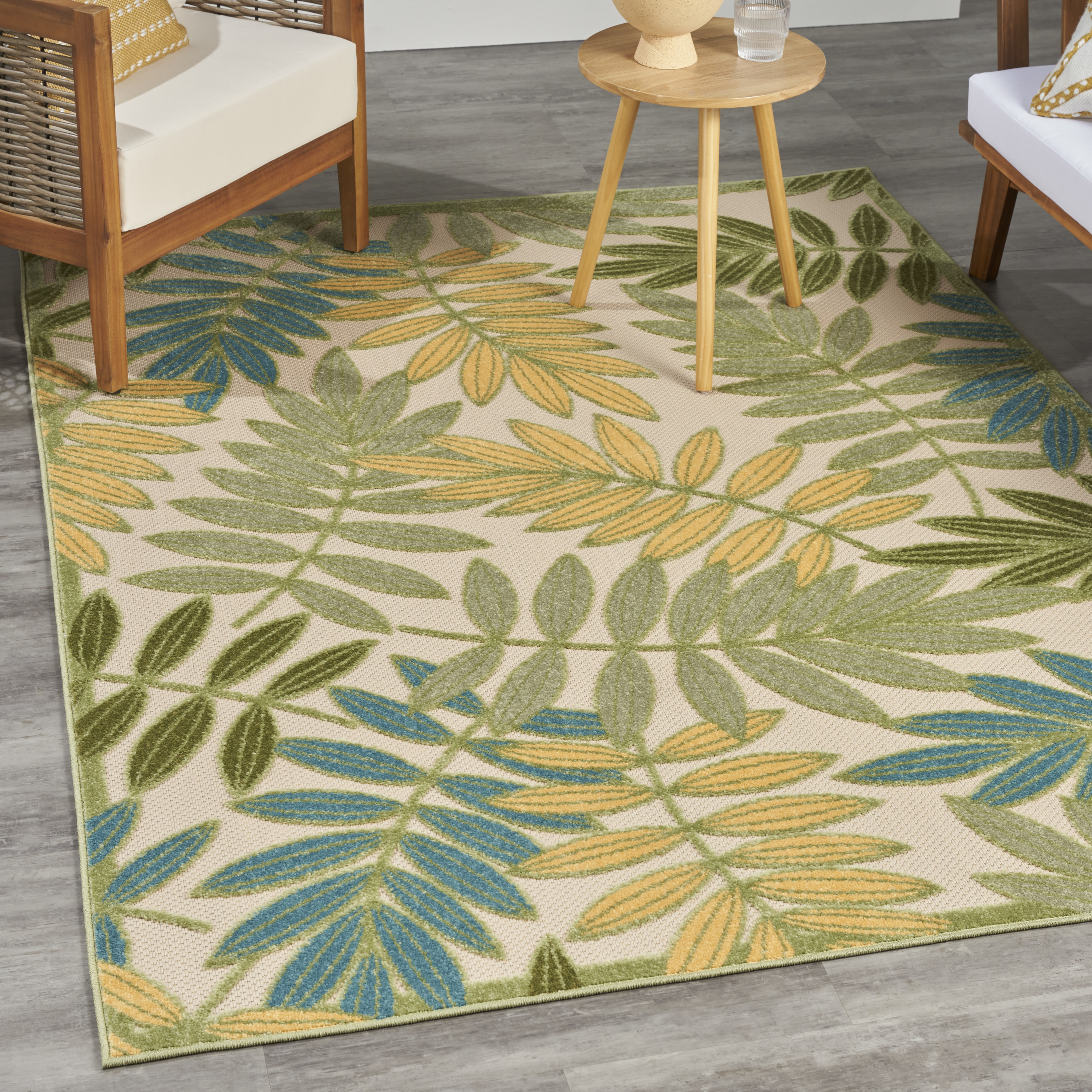 Nourison Aloha 6' x 9' Green Multicolor Outdoor Rug
