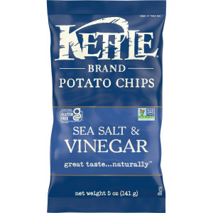 Kettle Brand Potato Chips, Salt & Vinegar Kettle Chips, 5 Oz