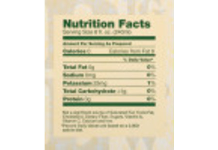 Nutrition Fact panel of Lemon Ginger Herbal Tea with Probiotics box