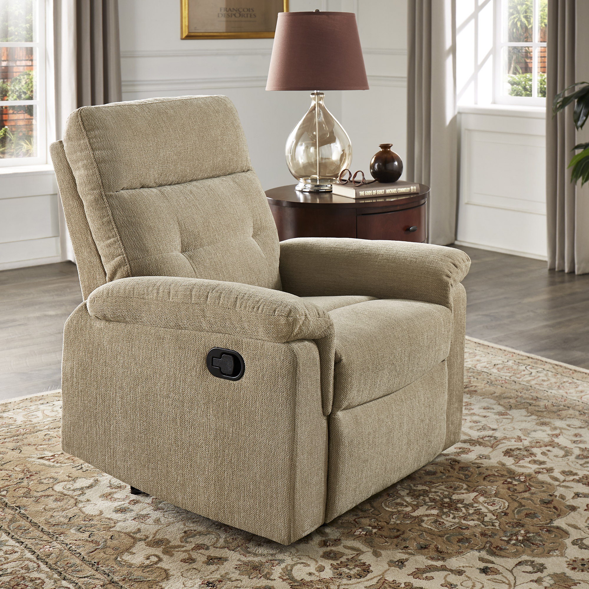 Chenille Fabric Manual Recliner