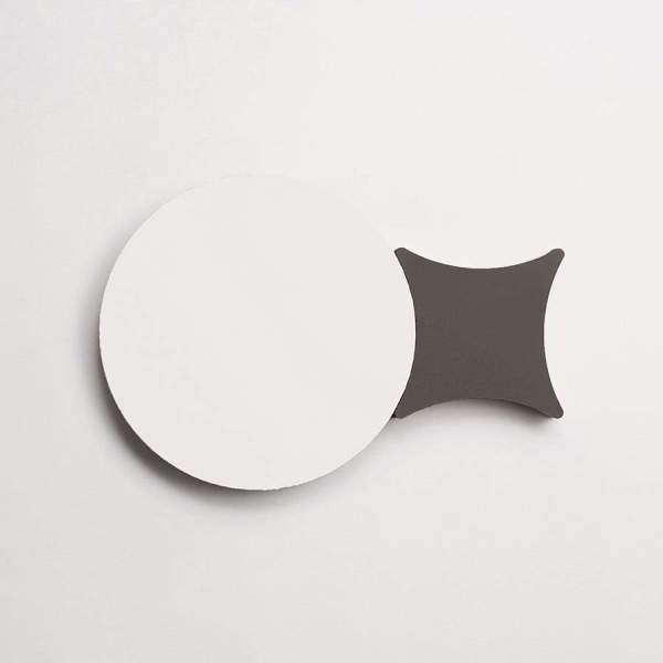 cement: pavimenti act I | sofia circle + losange | matte | white + charcoal | sample