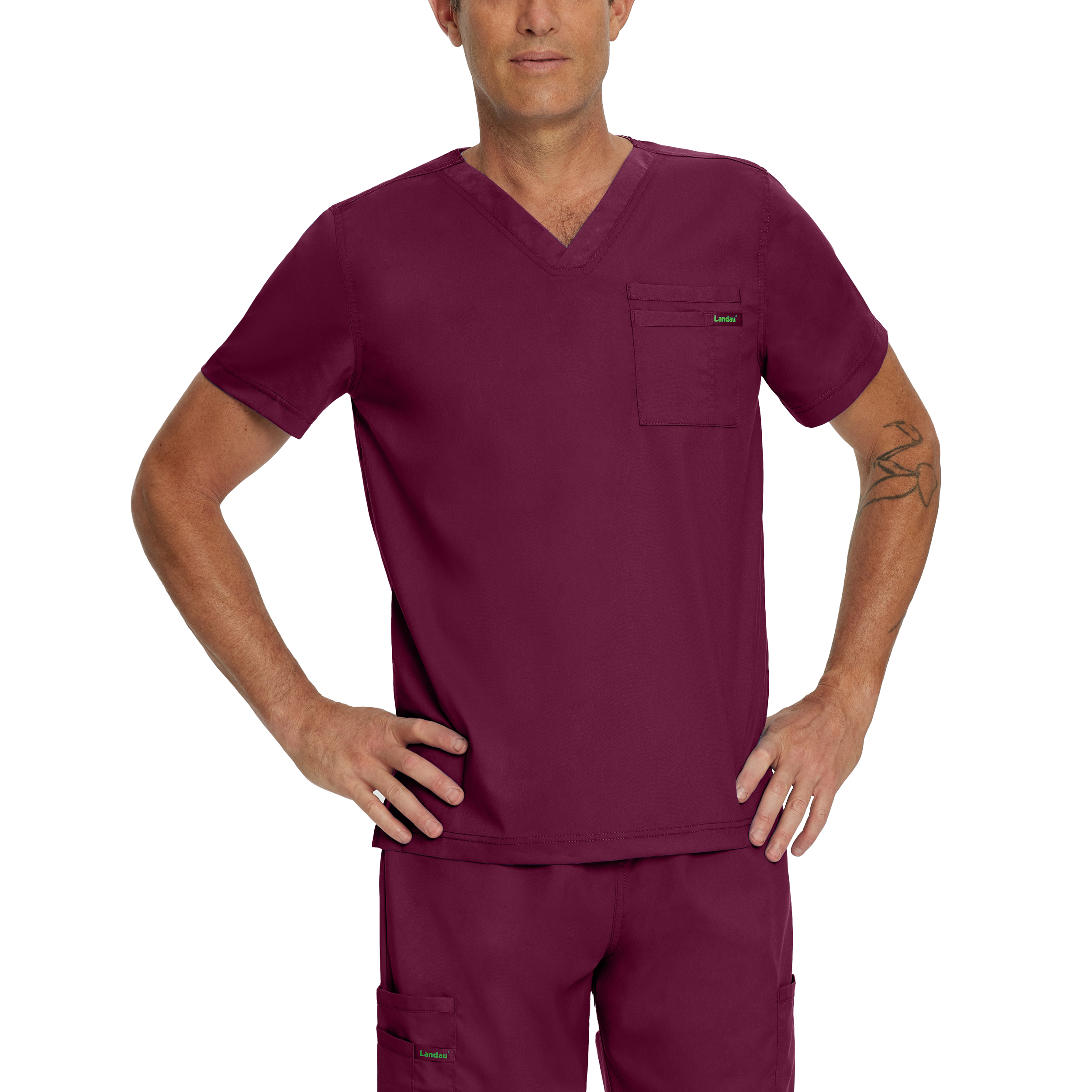 Landau ProFlex Unisex 2-Pocket V-Neck Scrub Top - 4259 FREE SHIPPING! - Picture 9 of 9
