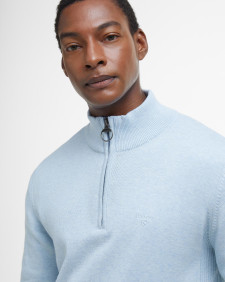 Cotton Half-Zip Jumper Ocean Sky