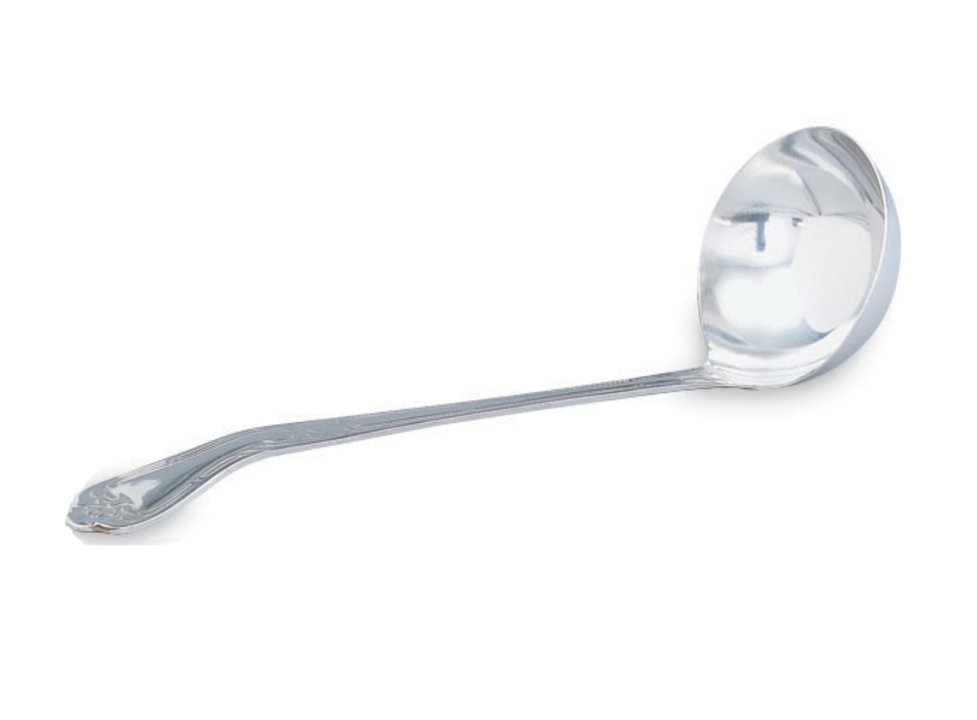 4-ounce stainless steel serving ladle with embossed handle