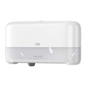 SCA558060, Tork, T7 Optiserve 2-Roll Coreless Bath Tissue Dispenser, White